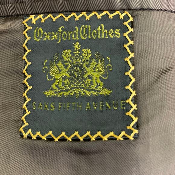 OXXFORD CLOTHES  44 Regular Brown Blue Plaid Wool Tweed Notch Lapel Sport Coat - Picture 6 of 9